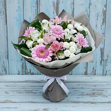 Букет цветов из:  Герберы, Альстромерии и Хризантемы #REPLACE_PRED# Зайково