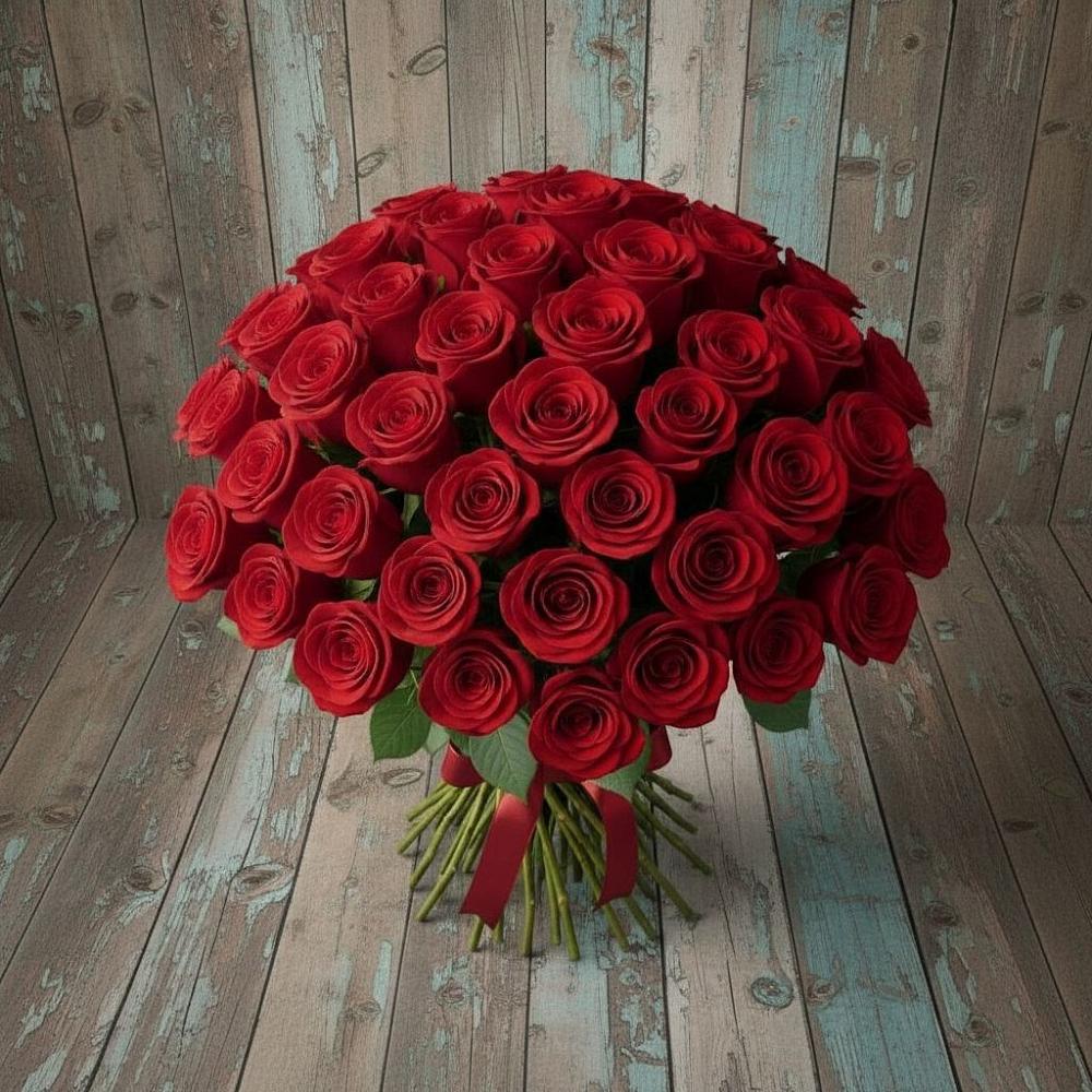 Букет 55 Красных роз Фридом в Зайково