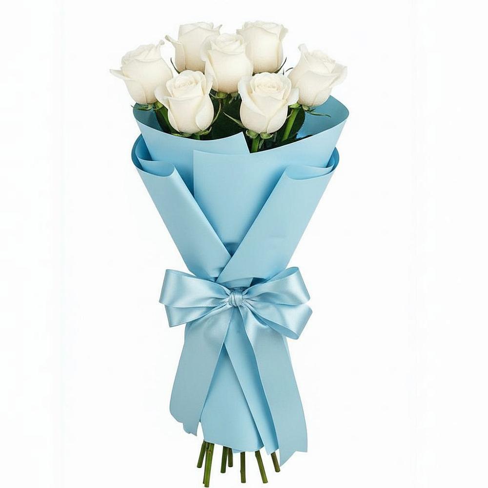 Букет 7 белых роз Проуд в Зайково