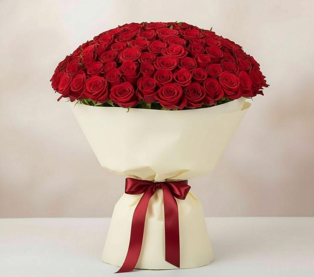 Букет 101 Красная роза Милано в Зайково