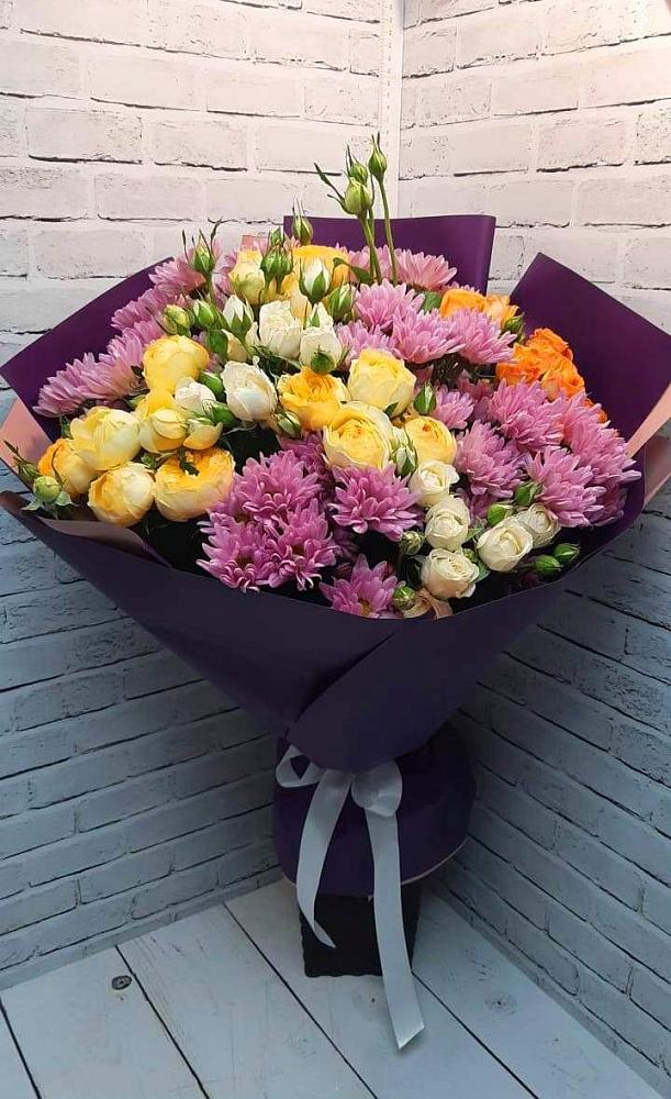Букет цветов из: Хризантемы и Розы в Зайково
