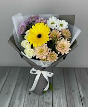Букет цветов из:  Розы, Герберы и Хризантемы #REPLACE_PRED# Зайково