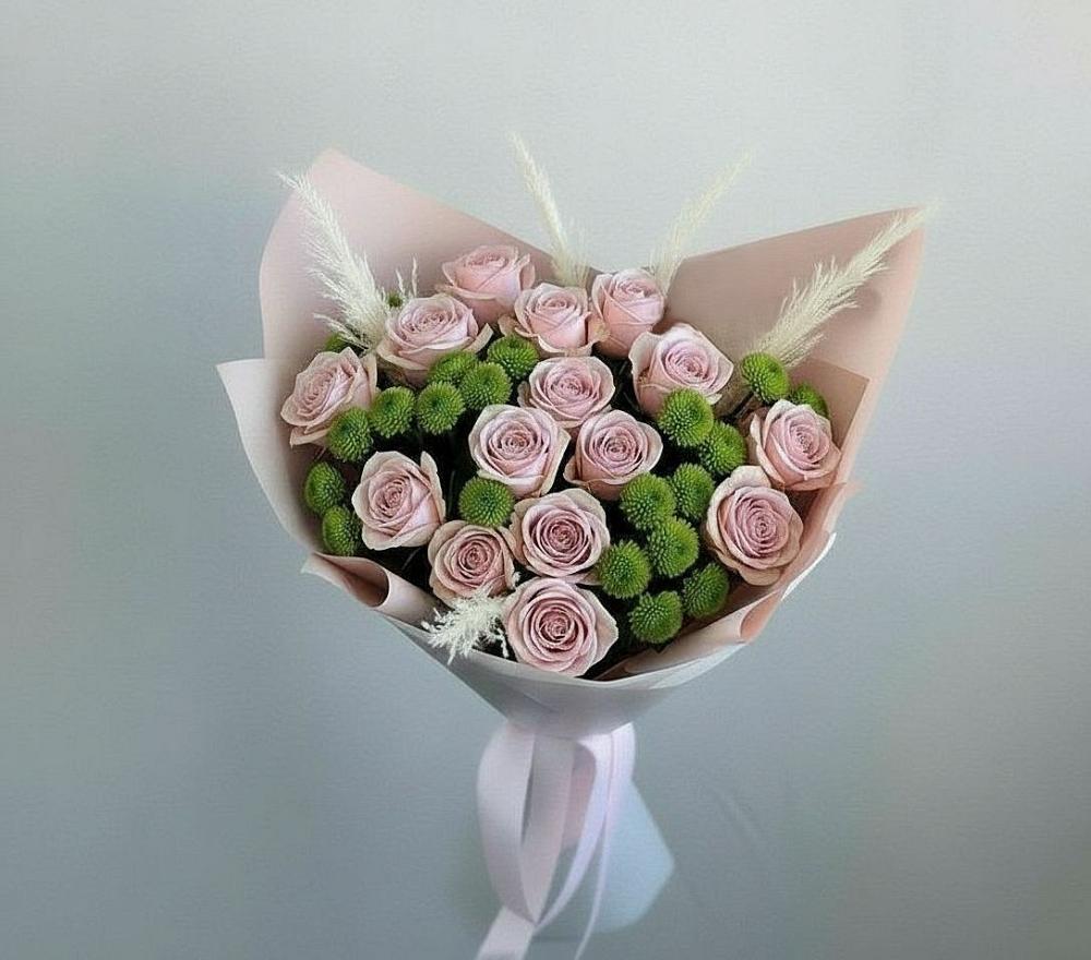 Букет цветов из: Розы и Хризантемы в Зайково