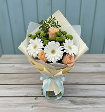 Букет цветов из:  Герберы, Розы и Хризантемы в Зайково