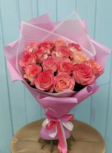 Букет 15 Розовых роз Равель в Зайково